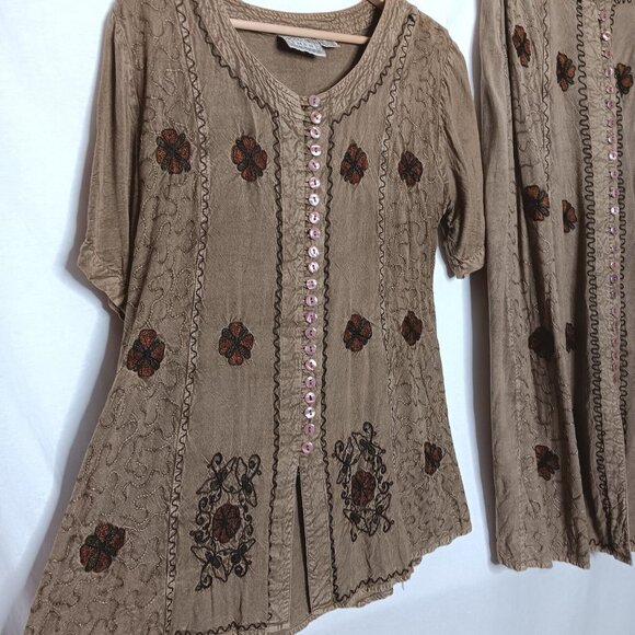 Speed Limit Medium Skirt And Shirt Outfit 2 Peice Set Hippie Embroiderd Indian - Picture 3 of 13